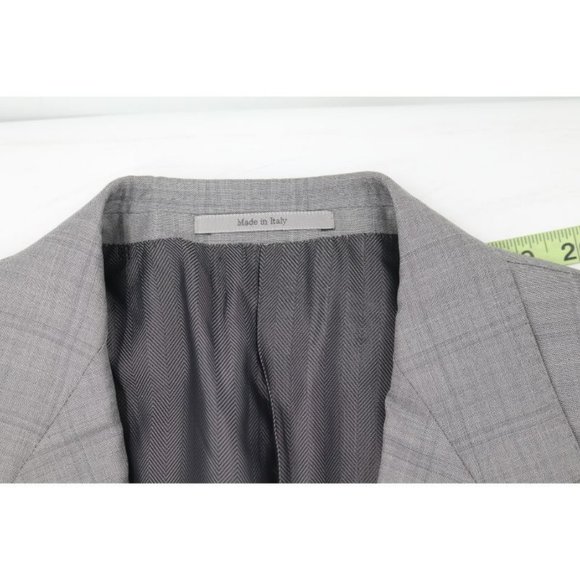 Ermenegildo Zegna sport coat men's 42R Trofeo 600 Manhattan wool silk gray plaid - Picture 9 of 16
